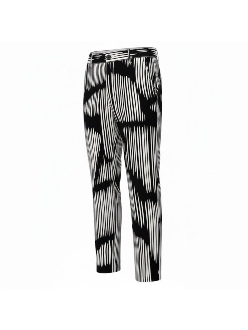Gucci Zebra Stripe Pattern White Cotton Polyurethane Stretch Pants